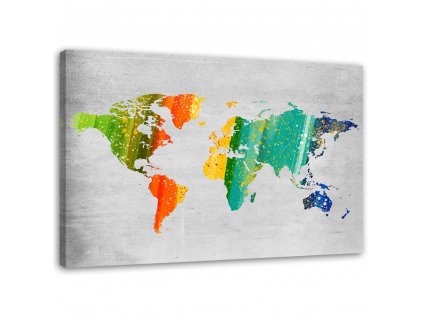 Obraz na plátne Farebná mapa sveta