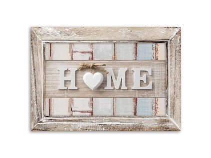 Obraz na plátne Home nápis so srdiečkom v ráme v štýle vintage (Rozmery 60 x 40 cm)