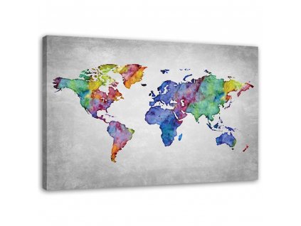 Obraz na plátne Viacfarebná mapa sveta