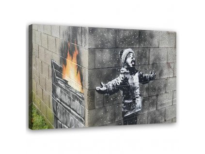 Obraz na plátne Port Talbot chlapec, Banksy nástenná maľba