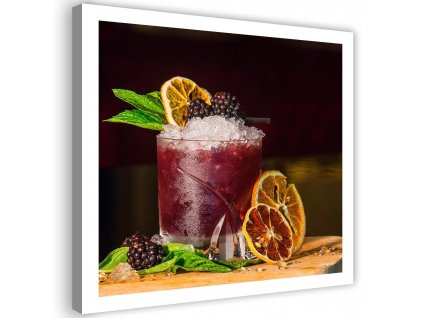 Obraz na plátne Červený nápoj a plátky citróna