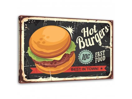 Obraz na plátne Nápis Retro burger