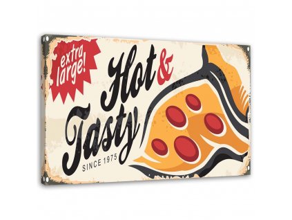 Obraz na plátne Ceduľa retro pizza