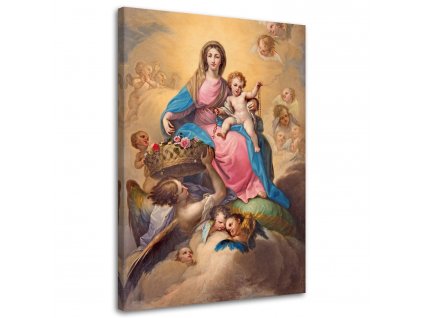 Obraz na plátne Panna Mária a dieťa medzi anjelmi, Segovia