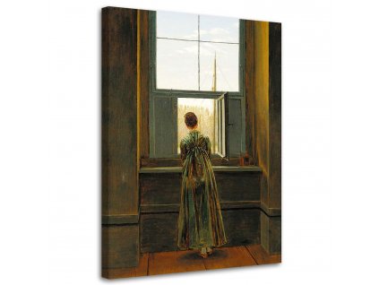 Obraz na plátne Žena pri okne - Caspar David Friedrich, reprodukcia
