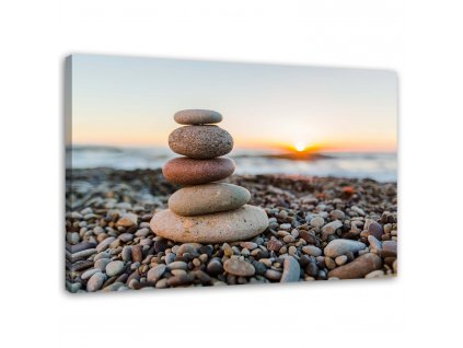 Obraz na plátne Zenové kamene na pláži