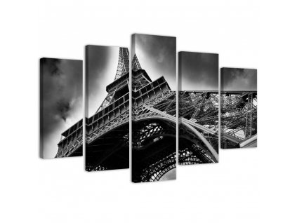Obraz na plátne Eiffelova veža v oblakoch - 5 dielny