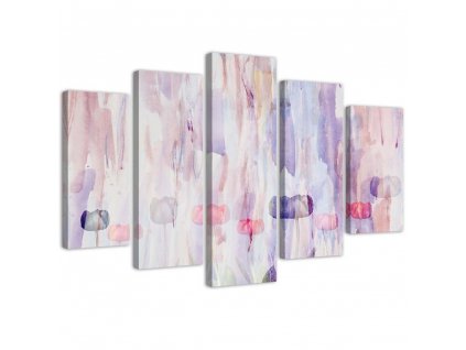 Obraz na plátne Lilac abstrakcia - 5 dielny