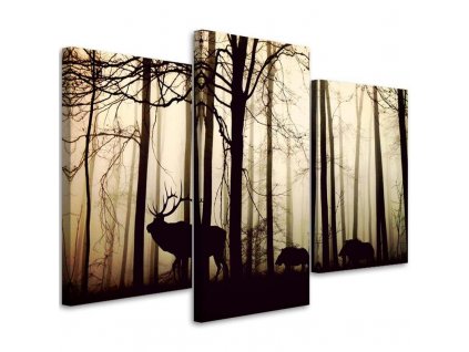 Obraz na plátne Lesné zvieratá - 3 dielny