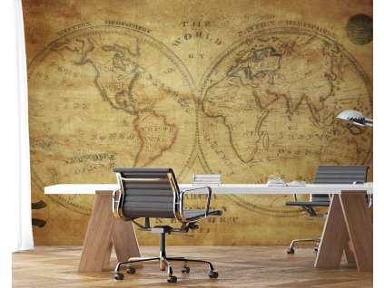Fototapeta Stará mapa sveta