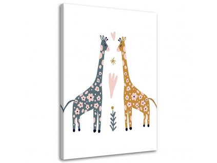 Obraz na plátne Farebné žirafy
