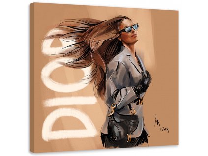 Obraz na plátne Dior Fashion Woman Walk - Irina Sadykova