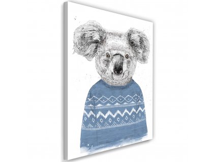 Obraz na plátne Medveď koala v modrom vianočnom svetri - Rykker