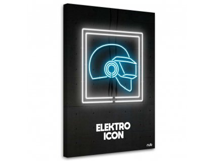 Obraz na plátne Neónová elektricky modrá ikona - Rubiant