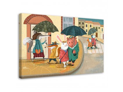 Obraz na plátne Dážď v meste zvierat - Gustavo Gabriel San Martin