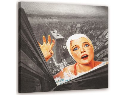 Obraz na plátne Žena padajúca z vrcholu budovy - Lili Chartrand