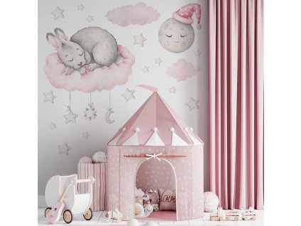 Detská nálepka na stenu Sweet dreams - zajačik