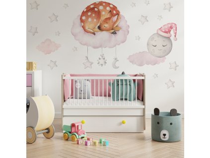 Detská nálepka na stenu Sweet dreams - srnka