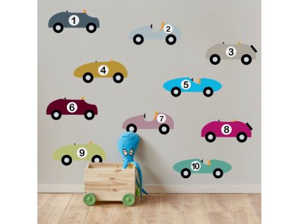 Detská nálepka na stenu Retro autíčka