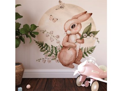 Detská nálepka na stenu Animals from the magical forest - zajačik