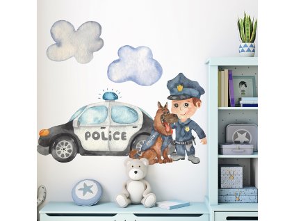 Detská nálepka na stenu Polícia, motív 1