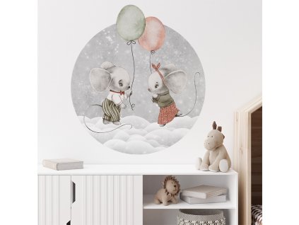 Detská nálepka na stenu Dreamland - myšky s balónmi