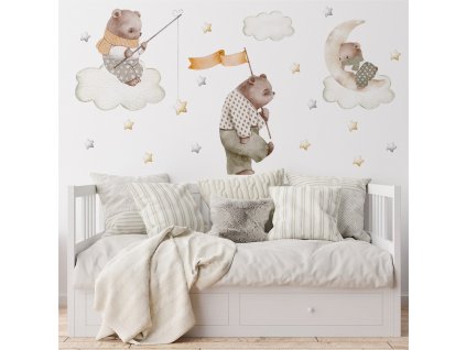 Detská nálepka na stenu Dreamland - medvedíky