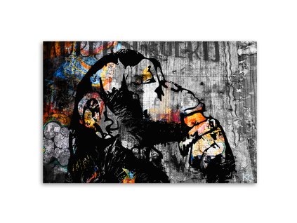 Obraz na plátne Banksy street art opica