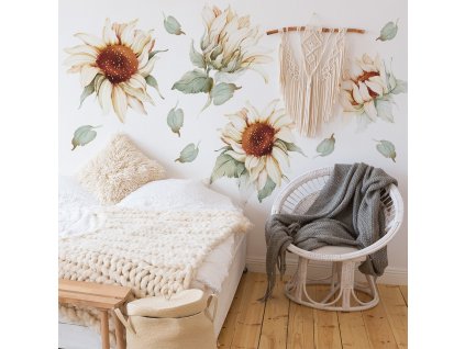 Nálepka na stenu Sunflower - pestré slnečnice