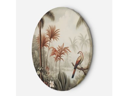 Okrúhly obraz na plátne Tropický vták v džungli