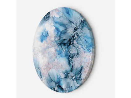 Okrúhly obraz na plátne Modrá kamenná abstrakcia