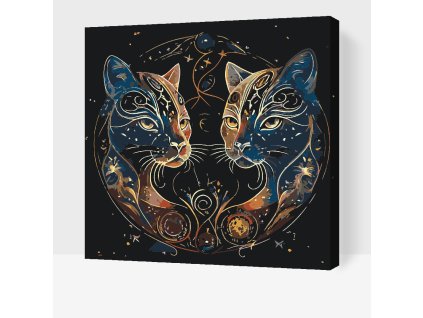 Maľovanie podľa čísel Astrologické mačky