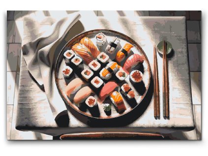 Maľovanie podľa čísel Chuť na sushi