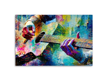 Obraz na plátne Farebná gitara