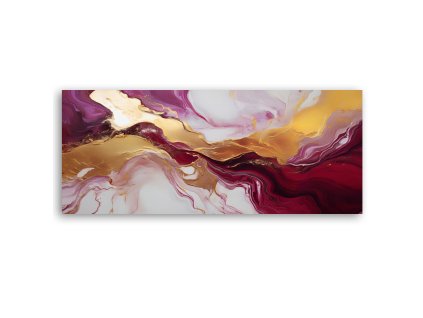Obraz na plátne Abstraktné mramorové textúry červené bordové zlato (Rozmery 150 x 50 cm)