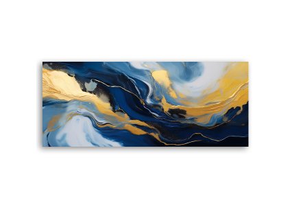 Obraz na plátne Abstraktné textúry mramoru modré zlato (Rozmery 150 x 50 cm)