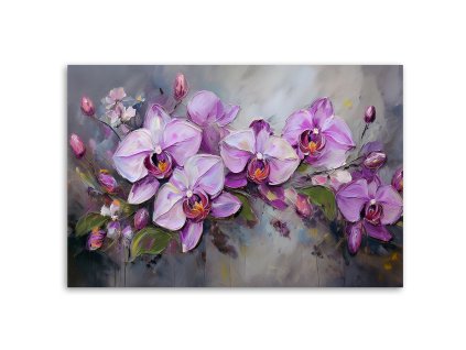 Obraz na plátne Orchidea fialová kvetinová kompozícia (Rozmery 60 x 40 cm)