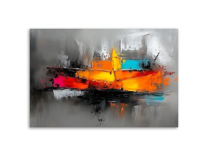 Obraz na plátne Abstrakcia Farebné na sivom pozadí (Rozmery 90 x 60 cm)