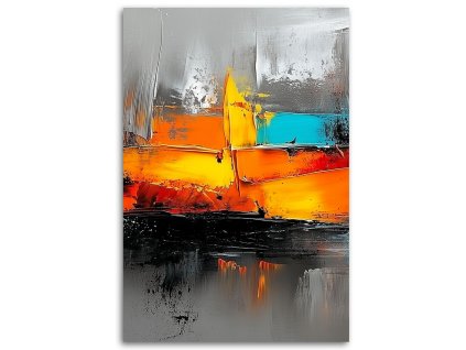 Obraz na plátne Abstrakcia Farebné na sivom pozadí (Rozmery 80 x 120 cm)