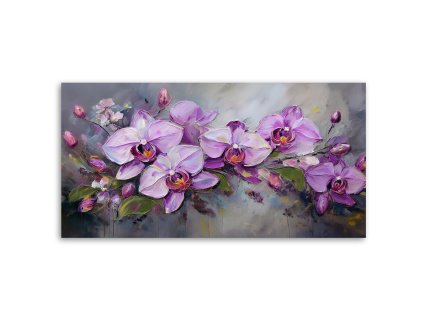 Obraz na plátne Orchidea fialová kvetinová kompozícia (Rozmery 120 x 60 cm)