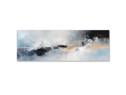 Obraz na plátne Moderné abstraktné modrošedé zlato (Rozmery 120 x 40 cm)