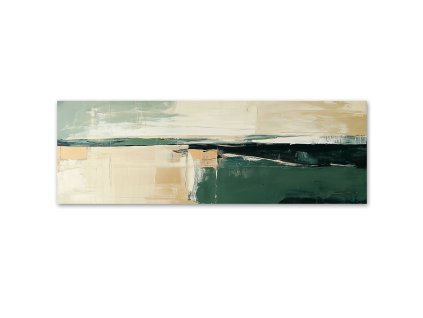 Obraz na plátne Abstraktné zelené béžové zlaté podkrovie (Rozmery 120 x 40 cm)
