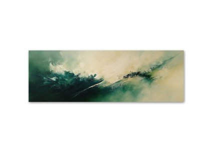 Obraz na plátne Zelená béžová priemyselná abstraktná (Rozmery 120 x 40 cm)