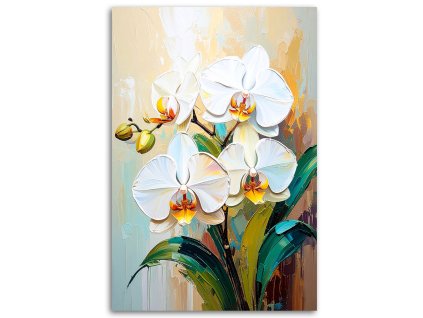 Obraz na plátne Biele orchidey Kvety (Rozmery 60 x 90 cm)