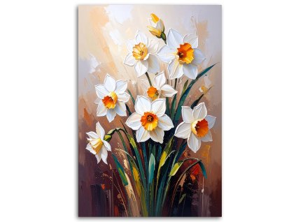 Obraz na plátne Biele narcisy Kvety (Rozmery 60 x 90 cm)