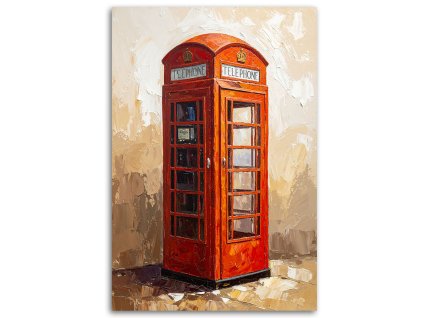 Obraz na plátne Londýn Telefónna búdka v béžovej farbe (Rozmery 60 x 90 cm)