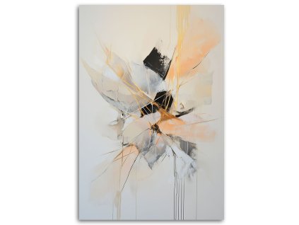 Obraz na plátne Abstraktné tvary v béžovej a oranžovej (Rozmery 60 x 90 cm)