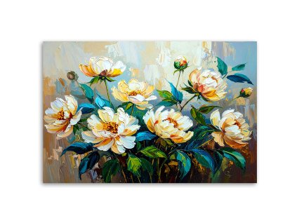 Obraz na plátne Kytica kvetov Zelená imitácia farby (Rozmery 90 x 60 cm)