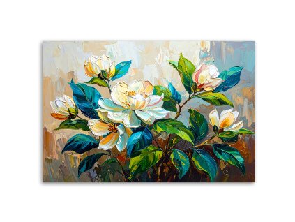 Obraz na plátne Kytica kvetov Zelená imitácia farby (Rozmery 90 x 60 cm)