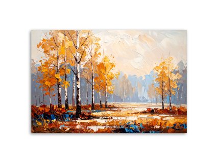 Obraz na plátne Brezový les krajina (Rozmery 90 x 60 cm)